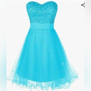Dress Size 16 Blue Tulle with gem stones